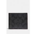 Coach Compact ID Wallet In Signature - Black
